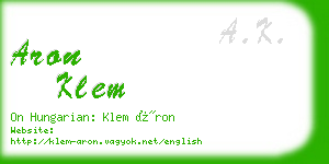 aron klem business card